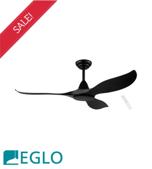 Eglo Noosa DC Motor 3 ABS Blade 60” Ceiling Fan with Remote Control - Black